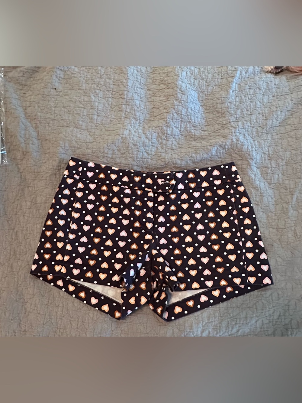 J. Crew Black Heart-Print Sleep Shorts